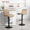 HOMCOM Barstools Set Of 2, Adjustable Dining Stool With Footrest And Backrest