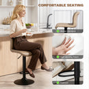 HOMCOM Barstools Set Of 2, Adjustable Dining Stool With Footrest And Backrest