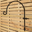 2 Pack of 38cm Black Handcrafted Metal Garden Wall Bracket Hooks for Hanging Baskets