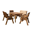 Hand Made 6 Seater Rustic Wooden Garden Furniture Table And Bench/Chairs Set