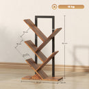 HOMCOM Tier Tree Bookshelf with Steel Frame for Living Room