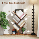 HOMCOM Tier Tree Bookshelf with Steel Frame for Living Room