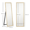 HOMCOM Full Length Mirror, Standing Leaning Wall, 163 X 53 Cm