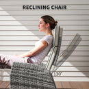 Outsunny 5 PCs Rattan Garden Furniture Set with Reclining Chairs, Grey