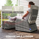 Outsunny 5 PCs Rattan Garden Furniture Set with Reclining Chairs, Grey