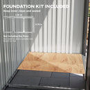 Outsunny Steel Garden Shed, Small Lean-to Shed for Bike, 5x3 ft Brown