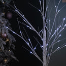 1.2m (4ft) Light up White Christmas Birch Tree with 48 Ice White LEDs