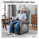 HOMCOM Power Lift Chair, Fabric Recliner Armchair w/ Remote Charcoal Grey