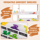 Wooden Pretend Play Kids Grocery Store with Chalkboard-White