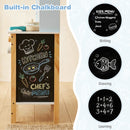 Wooden Toy Kitchen Playset with Chalkboard Microwave Stove for Kids Aged 3 +-Blue