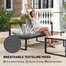 Outsunny Garden Sofa Set with 2 Loveseats, Armless Chair, Coffee Table