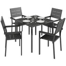 Outsunny 5 Pieces Garden Dining Set, Outdoor Furniture with HDPE Table