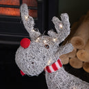 51cm Battery Operated Rattan Woven Blitzen Reindeer with Warm White LEDs