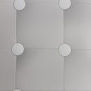 HOMCOM Square Footstool Small Ottoman w/ Wood Legs for Bedroom Light Grey