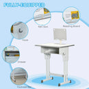 HOMCOM Kids Adjustable Desk and Chair Set - Grey