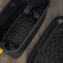 75L Heavy Duty Lockable & Stackable Storage Tub Chest on Wheels with Clips in Black