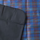 1.50m X 1.15m Waterproof Patterned Picnic Blanket Rug With Carry Handle In Blue