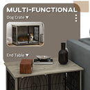 PawHut Dog Crate Furniture End Table w/ Cushion