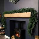 Premier 270cm (9ft) X 25cm Plain Green Christmas Garland Decoration