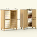 HOMCOM Under Sink Bathroom Cabinet, Bamboo Under Sink Cabinet, Natural