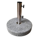 25kg Round Granite Garden Parasol / Umbrella Base Weight Stainless Steel Pole
