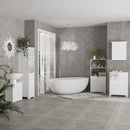HOMCOM Freestanding Bathroom Tall Cabinet With Adjustable Shelf, White