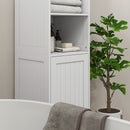 HOMCOM Freestanding Bathroom Tall Cabinet With Adjustable Shelf, White