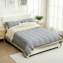 HOMCOM Double Bed Frame with Storage and Adjustable Velvet Headboard
