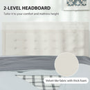 HOMCOM Double Bed Frame with Storage and Adjustable Velvet Headboard