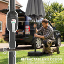 Outsunny 2.7 m Garden Parasol Umbrella with Cross Base, Sandbag, Light Grey