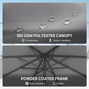 Outsunny 2.7 m Garden Parasol Umbrella with Cross Base, Sandbag, Light Grey