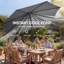 Outsunny 2.7 m Garden Parasol Umbrella with Cross Base, Sandbag, Light Grey