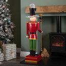 119cm Light Up Nutcracker Soldier LED Christmas Metal Ornament Home Decoration