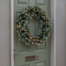 60cm Snow Tipped Christmas Wreath with 50 Warm White LEDs and 160 Bullet Tips