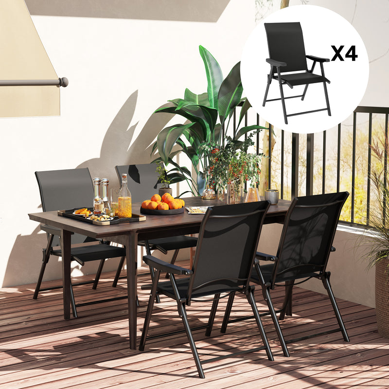 Outsunny 4PCS Folding Chair W/ Breathable Mesh Fabric Seat