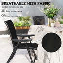 Outsunny 4PCS Folding Chair W/ Breathable Mesh Fabric Seat