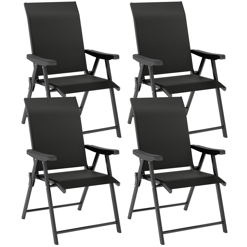 Outsunny 4PCS Folding Chair W/ Breathable Mesh Fabric Seat