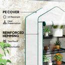 Outsunny 90 x 49 x 160cm Portable Mini Greenhouse with Shelves, White