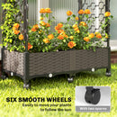 Outsunny Raised Garden Bed with Arch Trellis, Plastic Raised Bed for Garden