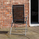 Outdoor Garden Patio Multi Position Reclining Folding Chair in Black and Silver