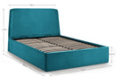 Frida Ottoman Storage 135cm Double Bed - Teal