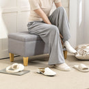 HOMCOM Linen Storage Ottoman Storage Box with Rubberwood Legs