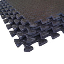 Samuel Alexander Black EVA Foam Floor Mats 60x60cm Interlocking Gym & Play Mats, Non-Slip, Water Resistant
