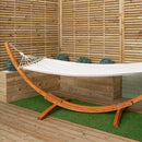 3.10m x 1.2m Palermo Freestanding Garden Hammock with Larch Wood Arc Stand in Cream