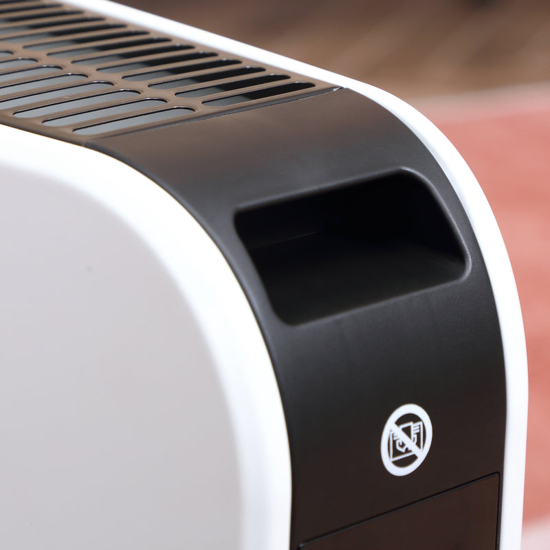 HOMCOM Portable Convector Heater with 24H Timer Adjustable Temperature White
