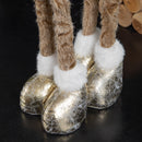 91cm Tall Plush Festive Golden Rudolph Christmas Decoration With Extendable Legs