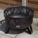 60cm Black Steel Fuego Deepbowl Outdoor Firepit