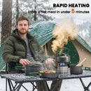 Outsunny Camping Cookware Set For 4-5 People, Aluminium Camping Cook, Grey