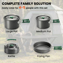 Outsunny Camping Cookware Set For 4-5 People, Aluminium Camping Cook, Grey