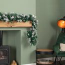 2.7m Snow Flocked Christmas Garland with Pine Cones and Mixed Needles
